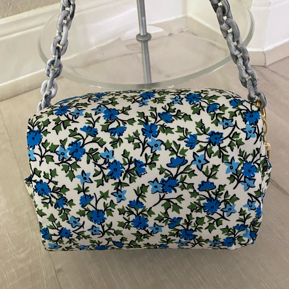 Tory Burch-Piper Large Cosmetic Bag, Blue Ivy - Picture 6 of 7